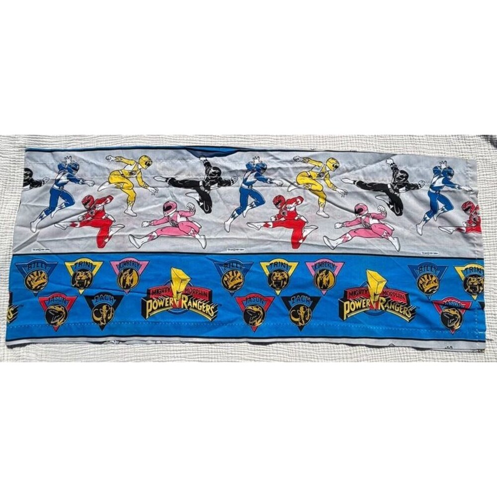 Vintage 90s Power Rangers Curtain Valances Retro Kids Room Decor